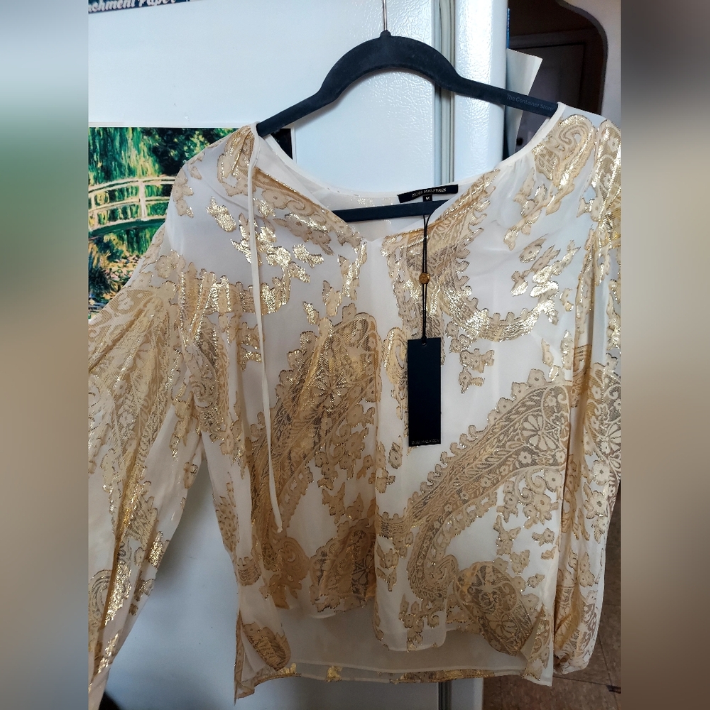 Kobi Halperin Silk Metallic Women's Blouse Size M